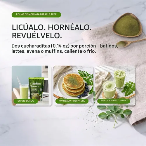 Vista 7 de Superalimento de moringa orgánica en polvo de Miracle Tree