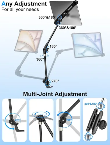 Vista 2 de Soporte para tablet para camión, con bloqueo de seguridad, riel de asiento antirrobo, soporte para tableta para automóvil/camión, soporte de iPad