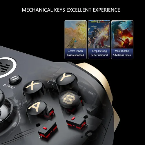 Vista 6 de Asura 2 Pro+ PC Gaming Controller Dual Hall (Hall Stick & Hall Trigger) Wireless Gamepad for Windows Switch,6 Axis Motion SensingMechanical
