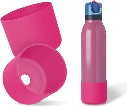 Vista 39 de 2 botas de silicona superiores para Owala FreeSip Twist de 24 onzas, funda inferior resistente a los arañazos, accesorios de botella de Owala