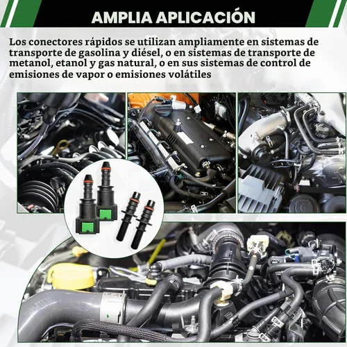 Vista 6 de Juego de Conexión Rápida de Línea de Combustible, 2 Juegos de Conectores de Liberación de Manguera de Línea de Combustible Incluyen Conector de Tubo