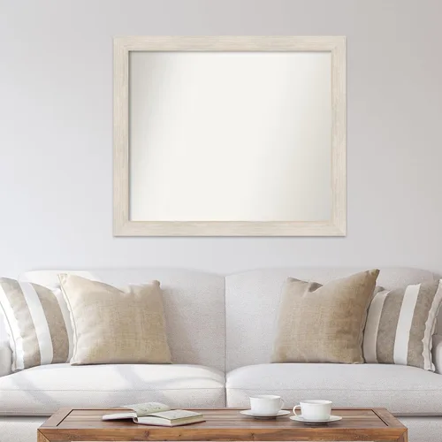 Vista 4 de Amanti Art Espejo personalizado, espejo de baño de madera dura, espejo de pared o espejo de tocador de baño sobre el fregadero (37 x 43 pulgadas)