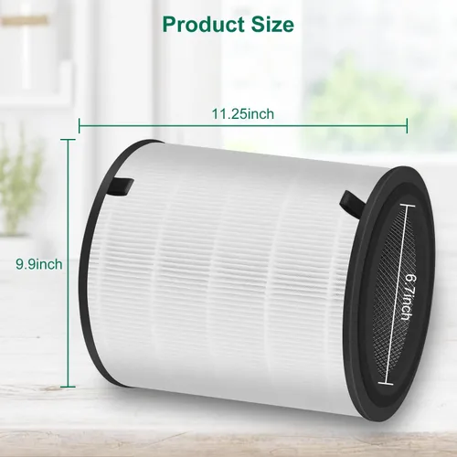 Vista 2 de Paquete de 1 filtro de repuesto LV-H133 compatible con LEVOIT LV-H133, NXBHG 3 en 1 y filtro de carbón activado, número de pieza LV-H133-RF