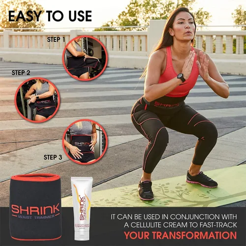 Vista 3 de shrink Faja reductora de cintura – Entrenador de cintura para mujeres y hombres; equipo de entrenamiento para entrenamiento en casa y ejercicio