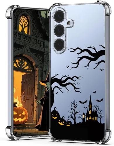 Vista 10 de Funda transparente para iPhone 17 Pro Max, diseño de calabaza negra Funda protectora suave para iPhone 17 Pro Max Halloween Pumpkin