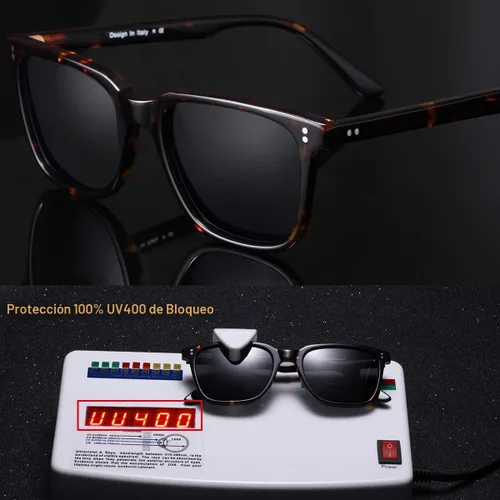 Vista 8 de CARFIA Gafas de sol polarizadas para hombre con protección UV400 Cool Man 1. Marco Tortuga Lente Gris