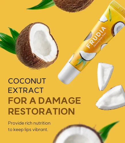 Vista 5 de WELCOS FRUDIA Coconut Honey Salve Lip Cream - Bálsamo labial coreano para hombres y mujeres, tubos de bálsamo labial orgánico para el cuidado