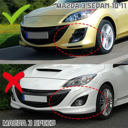 Vista 7 de Q1-TECH, borde de parachoques delantero estilo MS compatible con Mazda 3 2010 2011 2012 2013 (no compatible con el modelo MazdaSpeed 3), alerón
