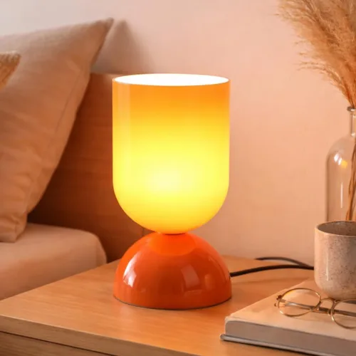 Vista 10 de Lámpara de mesa de cristal moderna de 8.9 pulgadas para sala de estar, lámparas de escritorio regulables para dormitorio, lámpara de mesita de noche