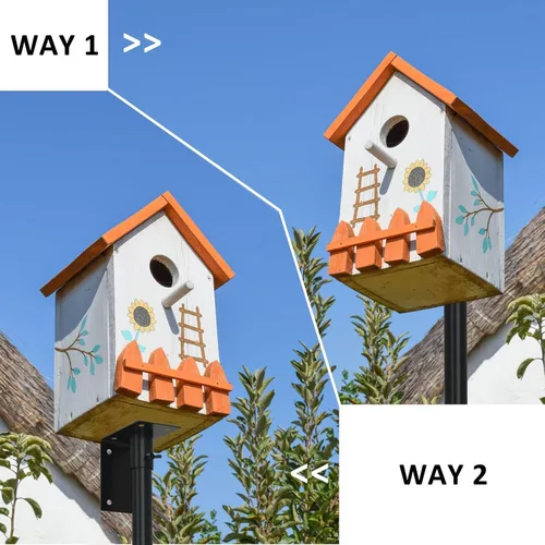 Vista 6 de ERYTLLY Bird House - Kit de montaje en poste de 80 pulgadas - Barra de soporte ajustable para comedero de colibríes, conjunto de soporte universal