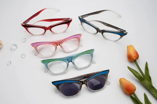 Vista 6 de Eyekepper Paquete de 5 lentes de lectura con diseño de ojo de gato para mujer +0.0