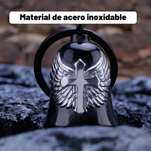 Vista 4 de Motorcycle Cross Bell Protect The Rider Motorcycle Accessories Key Chain Negro plateado