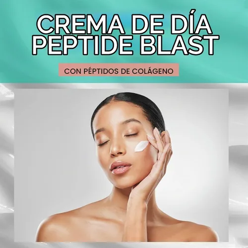 Vista 2 de Crema de día Peptide Blast llena de péptidos de colágeno y vitaminas C y E, para cara y cuello, 1 oz.