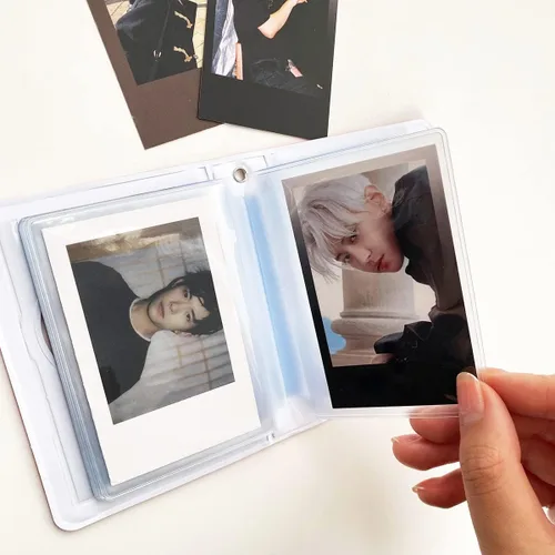 Vista 5 de Paquete de 2 portatarjetas de fotos de 3 pulgadas, álbum de tarjetas fotográficas, mini carpeta de tarjetas fotográficas pequeñas, libro de tarjetas