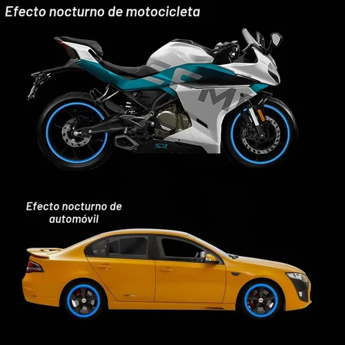 Vista 4 de 16 piezas de calcomanías reflectantes de 17 a 19 pulgadas para llantas de automóvil, cintas decorativas para llantas de automóvil, calcomanías