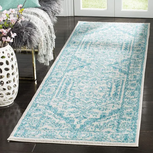 Vista 46 de SAFAVIEH ADR108B - Tapete de la colección Adirondack, 2 pies 1 pulgada x 6 pies, marfil y plateado, diseño de medallón oriental, no desprende