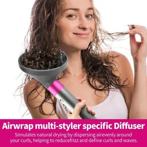 Vista 2 de Accesorio difusor mejorado para Dyson Airwrap Styler - Se convierte en boquilla difusora de secador de pelo, 973365-01, gris