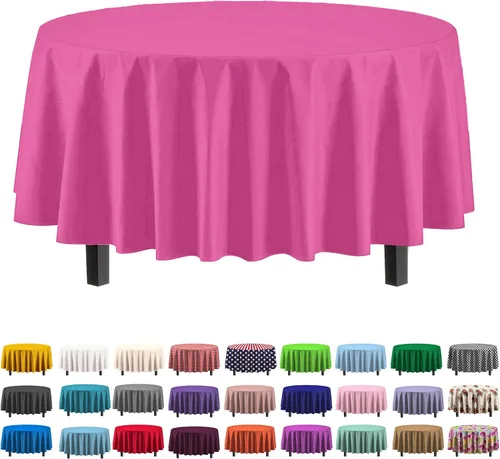Vista 34 de Party Solids Paquete de 6 manteles de plástico prémium de 54 pulgadas x 108 pulgadas. Cubierta de mesa rectangular de plástico - Aqua