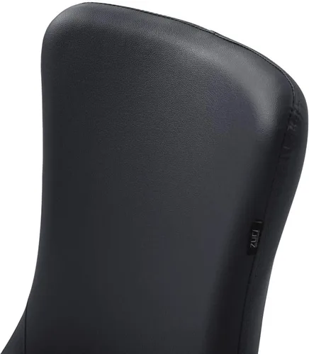 Vista 10 de ZURI Modern Norma Silla de comedor - Negro con base de acero inoxidable pulido