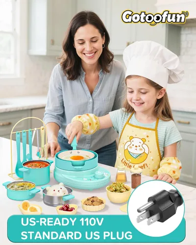 Vista 2 de Juego de Cocina para Niños Real- Seguro Mini Juego de Cocina con Juego de Cuchillos para Niños para Hacer Comida Real, Juego de Cocina Montessori