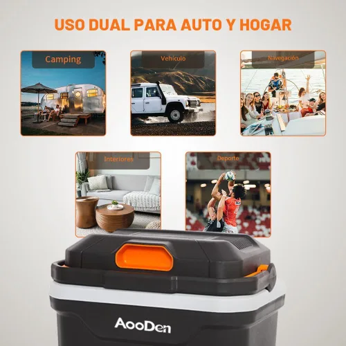 Vista 7 de Enfriador y calentador eléctrico para automóvil, capacidad de 24,7 litros, enfriador termoeléctrico sin hielo para viajes, camping, vehículos