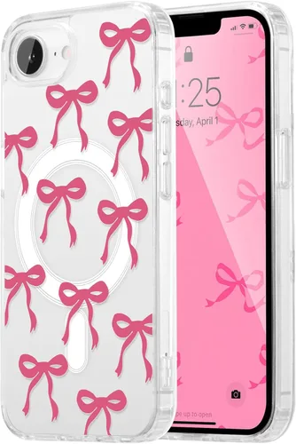 Vista 113 de UEEBAI - Funda magnética para iPhone 11, diseño de lazo, compatible con MagSafe, funda transparente delgada inalámbrica, antiamarilleo, a prueba