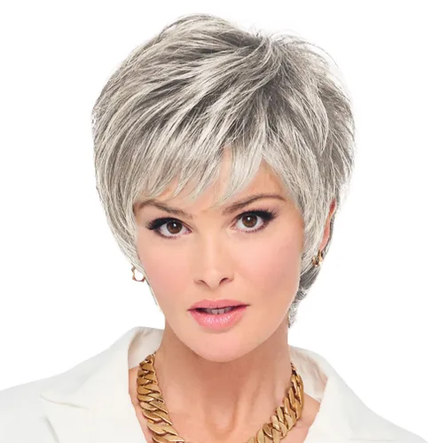 Vista 30 de Raquel Welch - Peluca corta Bob atada a mano feroz y enfocada por Hairuwear, gorra de tamaño medio, castaño iluminado por el sol RL10/12