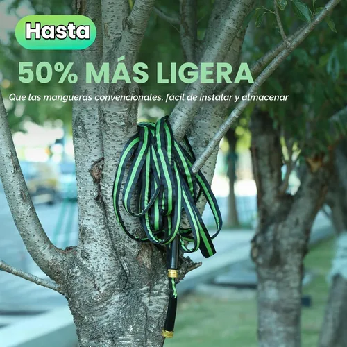 Vista 5 de 50FT Garden Hose with Nozzle– High Pressure Nozzle and Flexible Water Hose, All-Weather, Non-Shrinking, Ultra-Lightweight with 3/4" Solid Brass