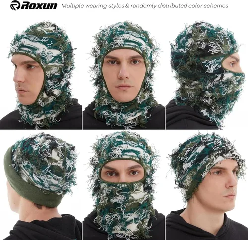 Vista 2 de ROXUN Shiesty Yeat Airsoft - Máscara de esquí envejecida, diseño de camuflaje personalizado para hombres y mujeres