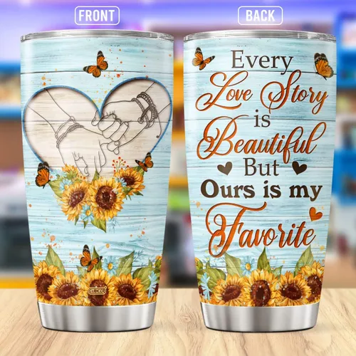 Vista 2 de CUBICER Vaso de café para parejas, taza de viaje floral con tapa, regalos de cumpleaños para mujeres, esposa, novias, adultos, vasos con aislamiento