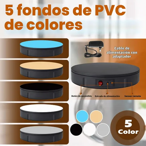 Vista 4 de Prolee Plataforma Giratoria de 360 Grados de 12 Pulgadas, Capacidad de 350 Libras para Fotografía, Resistente, Plataforma de Exhibición con Control