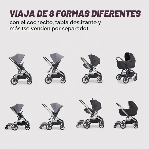 Vista 4 de Baby Jogger® City Sights® - Cochecito convertible con plegable compacto pizarra oscura