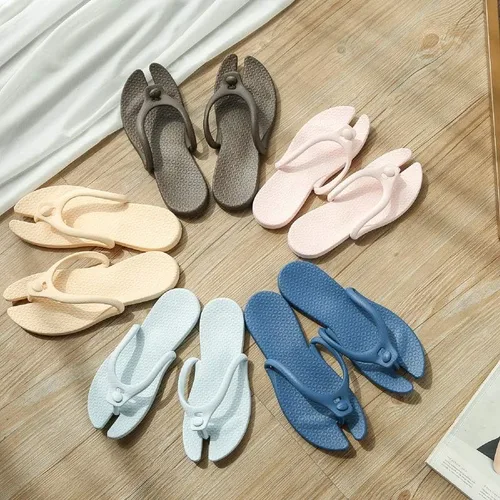 Vista 6 de YANVCXRF Sandalias de viaje de verano, pantuflas plegables desmontables portátiles, ligeras, suaves, antideslizantes, para el hogar, viajes, playa