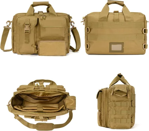 Vista 6 de Stypos Bolsa táctica para laptop para hombre, 14 pulgadas15.6 pulgadas17.3 pulgadas, bolsa de hombro militar, bolsas de trabajo de vuelo para pilotos