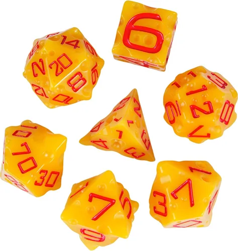 Vista 16 de Juego de dados de resina para DND, juego de 7 dados poliédricos negros D&D rellenos con papel de colores brillantes para juegos de rol