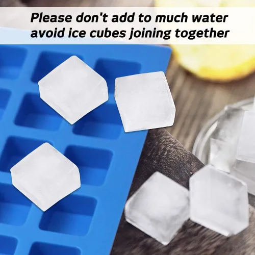 Vista 5 de SENHAI 2 paquetes de moldes cuadrados de silicona, 126 cavidades flexibles y antiadherentes para cubitos de hielo, moldes de gelatina de chocolate