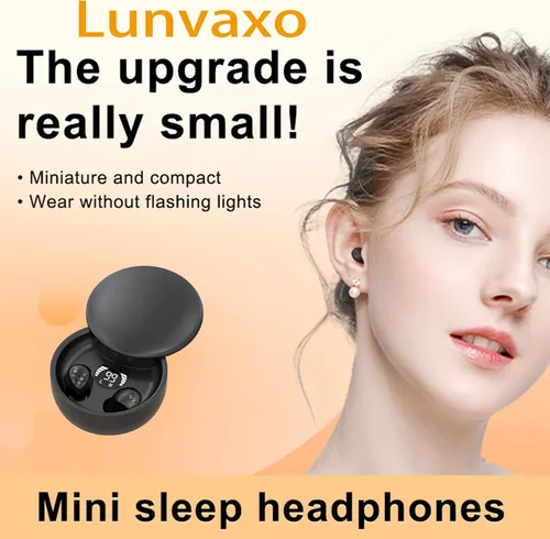 Vista 2 de Mini auriculares invisibles Bluetooth 5.4, auriculares ocultos con pantalla LED para orejas pequeñas, cómodos mini auriculares para dormir de lado