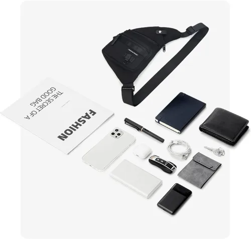 Vista 9 de Bolso bandolera antirrobo cruzado en el pecho, mochila de hombro para mujeres y hombres, bolsa de bolsillo personal ligera para senderismo y viajes