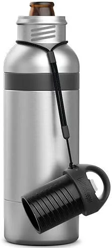 Vista 2 de BottleKeeper X - Botella aislada al vacío de doble pared con un abrebotellas integrado en la tapa atada – Cuello largo de 12 onzas – Protege