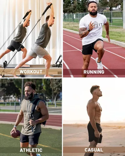 Vista 5 de CANGHPGIN Pantalones cortos de entrenamiento para hombre de 7 pulgadas, ligeros, paquete de 2 pantalones cortos de baloncesto con bolsillos