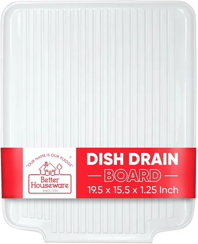 Vista 6 de Better Houseware Tablas de drenaje para encimera de cocina 19.6 x 15.6 x 1.5 Alfombrilla de drenaje de platos en color almendra protege