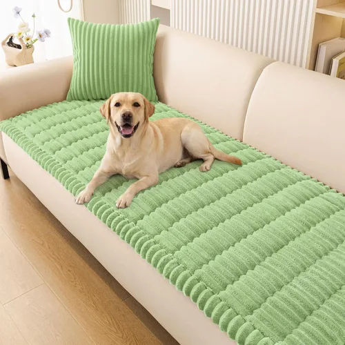 Vista 43 de Smiry - Funda para sofá para perros lavable, fundas para sofá de mascotas no deslizantes y peludas para sofá de 3 cojines, aptas para mascotas