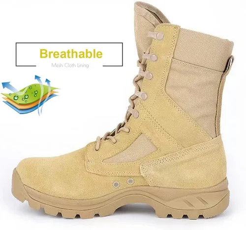 Vista 2 de BPKW IDS852 - Botas tácticas militares de combate para hombre, calzado para senderismo, senderismo, mochilero, zapatos de trabajo al aire libre