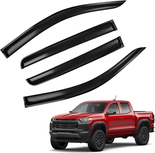 Vista 34 de Protectores de lluvia en canal compatibles con Isuzu D-Max 2004-2010 Double/EXT CAB; 2004-2012 Chevrolet/GMC Colorado/Canyon Crew Cab solamente