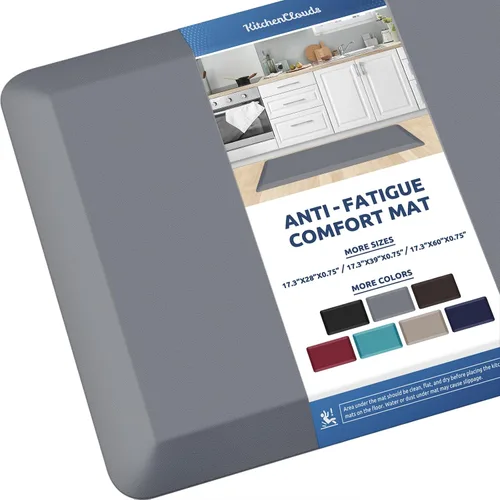 Vista 44 de KitchenClouds Alfombra de Cocina Acolchada Anti Fatiga 17.3"x28" Impermeable, Antideslizante, Alfombras de Pie y Comodidad para Escritorio/Piso