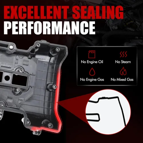 Vista 13 de MITZONE Cubierta de válvula de aluminio tipo tira de carbono compatible con Chevrolet Cruze 2011-2016 Sonic 2012-2020 Trax 2013-2021 Volt 2011-2015
