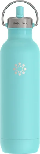 Vista 11 de Lifefactory Botella deportiva aislada al vacío de acero inoxidable con tapa de pajita, 24 onzas, carbono