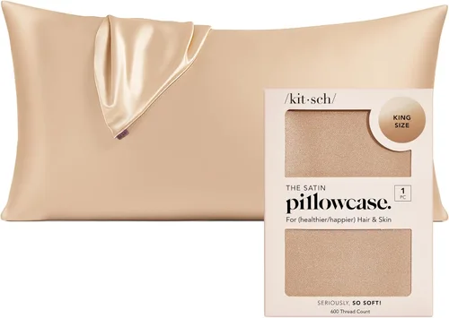 Vista 35 de Kitsch Funda de almohada de satén con cremallera, tamaño estándar, Aura