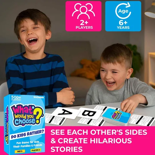 Vista 4 de QUOKKA Juego de Mesa para Niños de 8-12 Años - Edición Original - Juego de Cartas Familiar para Niños de 5-8 Años - ¿Qué Eligirías? ¿Prefieren