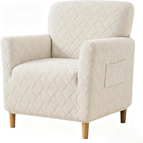 Vista 41 de LiveGo - Funda elástica para sillón de mediados de siglo moderno de 1 pieza, fundas de acento de jacquard para silla con brazos, fundas impermeables